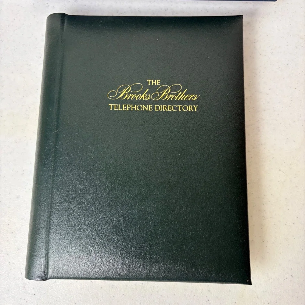 NEW Brooks Brothers Vintage Telephone Directory Address Book Green Logo Boxed